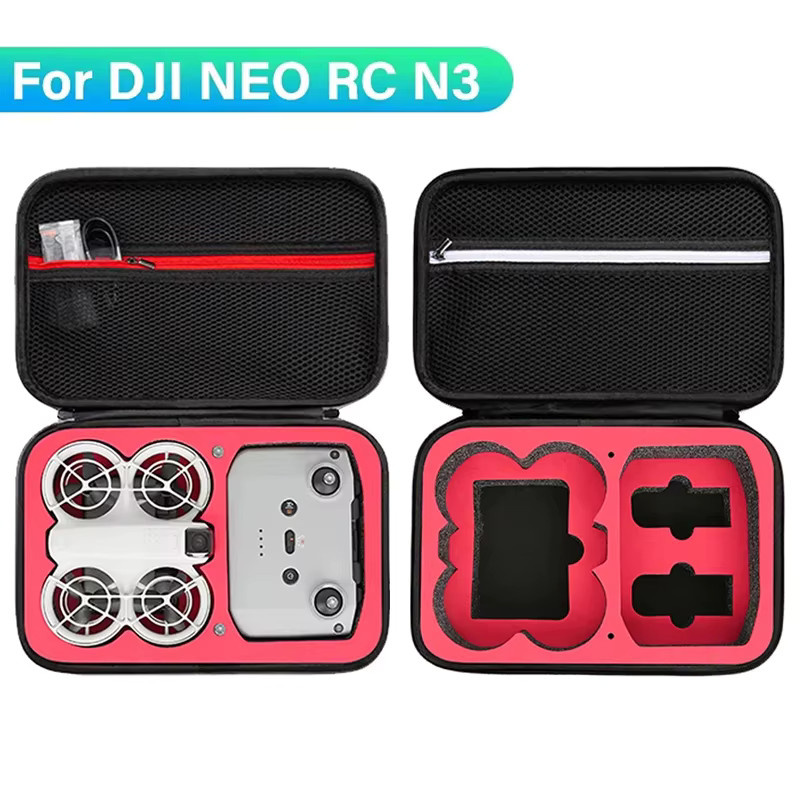DJI Tragetasche für DJI NEO RC N3 Fernsteuerung und Zubehör, wasserdichte und stoßfeste Schulterbox, Grau/Rot - Bild 6