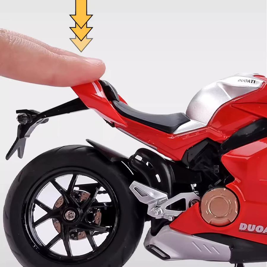 DUFFDUN V4S Panigale Motorrad Spielzeug, Modell, Metall, 1:12, mit Licht und Sound - Bild 4