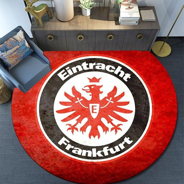 Runder Teppich Eintracht Frankfurt von HAPPYDAYSET, rot, rutschfest und waschbar, Durchmesser: 80 cm - Bild 1