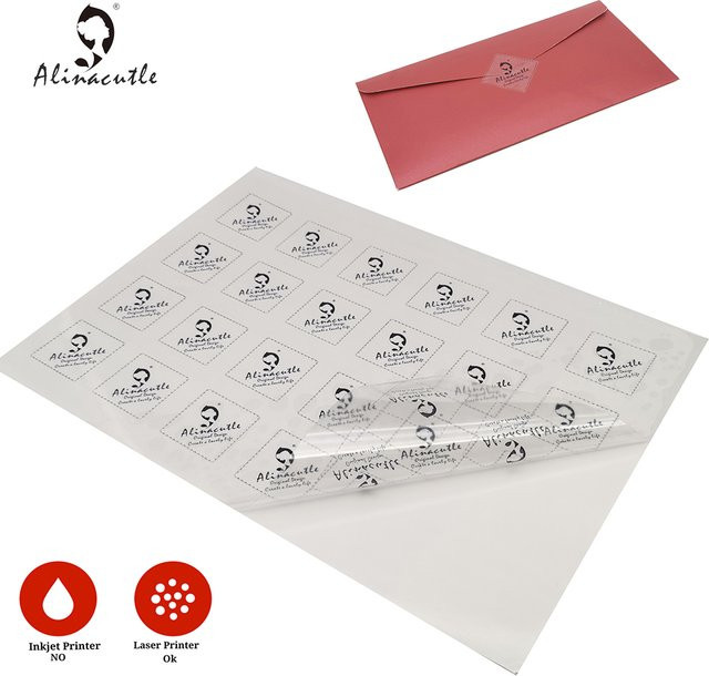 Alinacutle Selbstklebendes Transparentes PET-Papier für Laserdrucker, A4, 10 Blatt - Bild 1