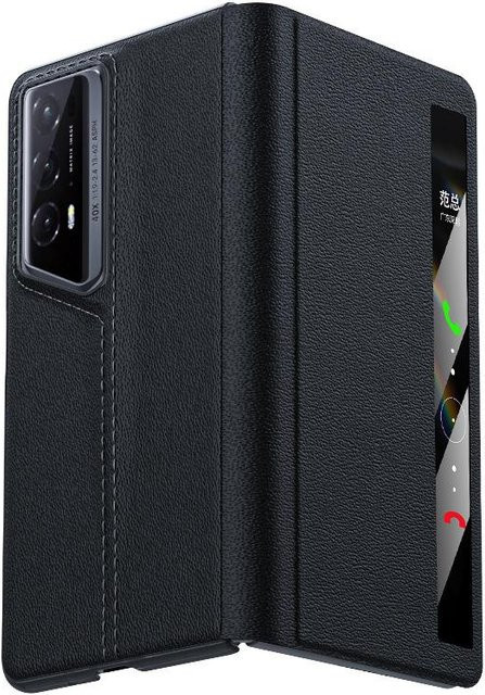 Honor Magic V2 RSR Handyhülle aus Leder in Schwarz, vollumschließender und sturzsicherer Schutz für dein faltbares Smartphone - Bild 1