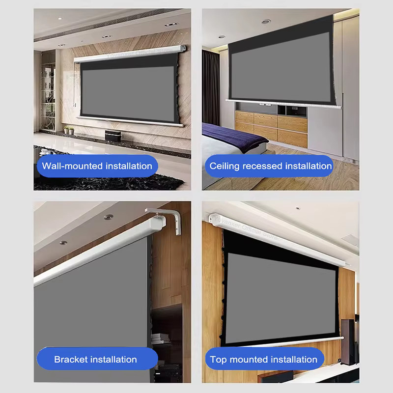Yovanxer Motorisierte Tab-Tension-Projektionsleinwand ALR Black Diamond für 4K UHD und 3D Projektoren - Bild 6