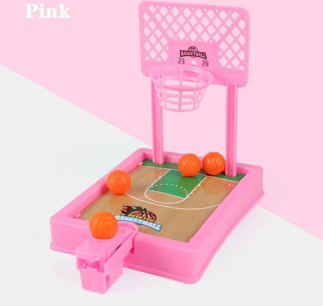 Fashnics Mini-Schreibtisch-Brettspiel Basketballkorb, 2-Spieler-Spiele, Rosa, ab 3 Jahre - Bild 1