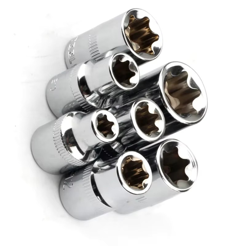 VIBRATITE 7-teiliges Torx Steckschlüssel-Set Typ E in Silber, 3/8 Zoll, inklusive E8, E10, E11, E12, E14, E16, E18 - Bild 3