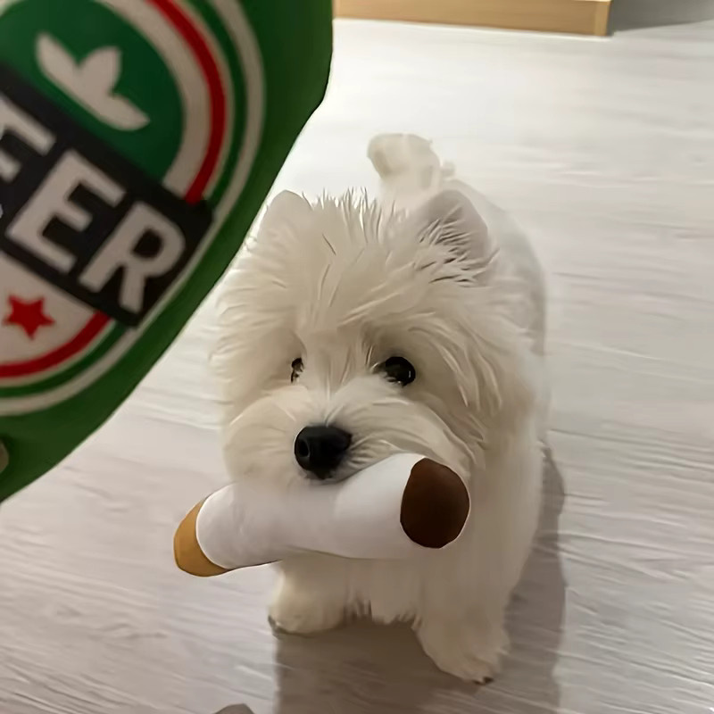 DUTRIEUX Hundespielzeug, zigarrenförmig, weiches Plüsch, quietschend, 1-teiliges Set - Bild 4