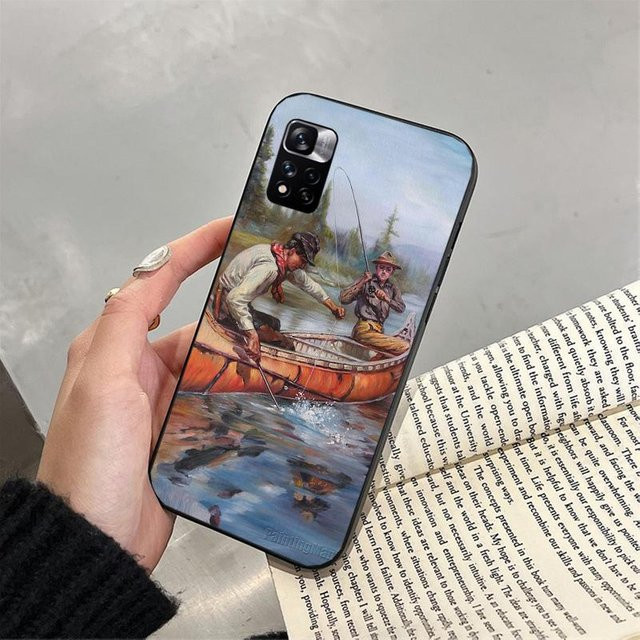 Xiaomi Handyhülle mit Bass-Fisch-Motiv für Redmi Note 13 Pro 4G, 12, 11, 10 Pro und weitere Modelle, Multicolor - Bild 1
