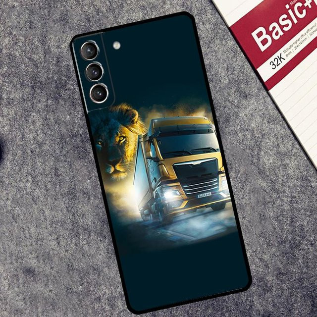 Samsung Galaxy Smartphone Schutzhülle mit LKW Auto Design in Schwarz - Bild 1