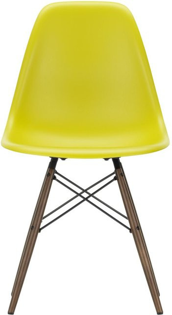 Vitra DSW Eames Plastic Side Chair in Gelb mit Holzbeinen und mattem Kunststoff - Bild 1