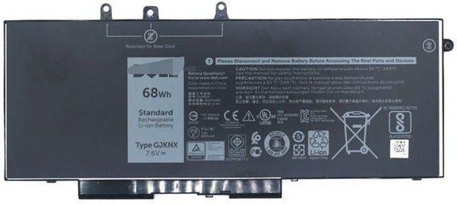 Dell Laptop-Batterie in Schwarz für Latitude 5480 und 5580 mit 8500 mAh und 68 Wh - Bild 1