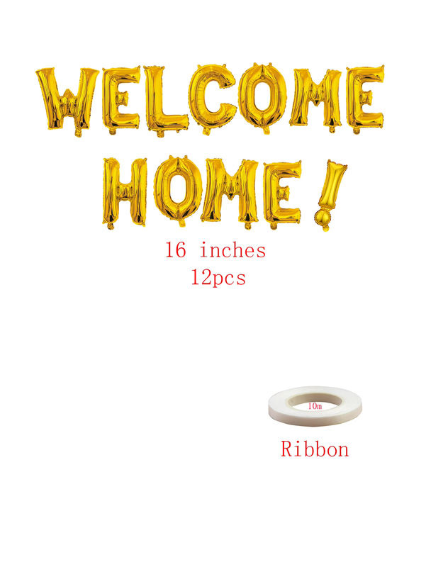 Goldene Buchstabenballons Welcome Home von EACH PARTY als Luftballonbanner zur Dekoration für Schulanfang und Partys, 40,64 cm - Bild 2