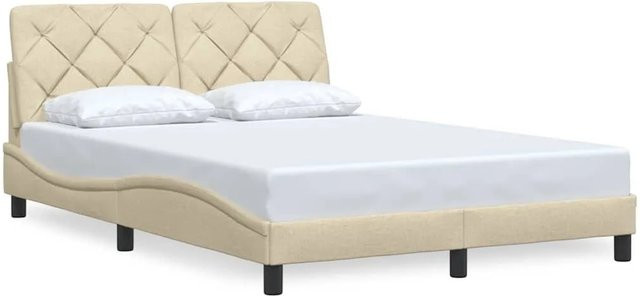 vidaXL Bettgestell mit Stoffbezug in Beige, B/T/H: 140 x 190 x 145 x 208 cm - Bild 1