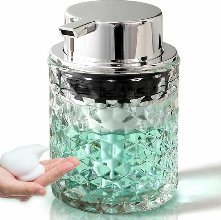 SHTAZKIA Schaumseifenspender aus Glas in Schwarz und Transparent, nachfüllbarer Handseifenspender mit Pumpe für das Badezimmer