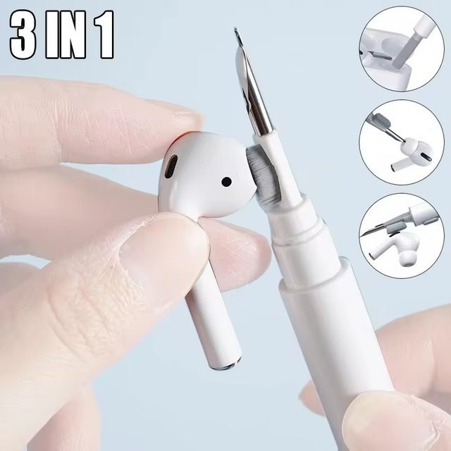 Reinigungsset für Apple AirPods und iPhone mit Reinigungsstift, Pinsel und Reinigungswerkzeugen in Schwarz oder Weiß - Bild 1