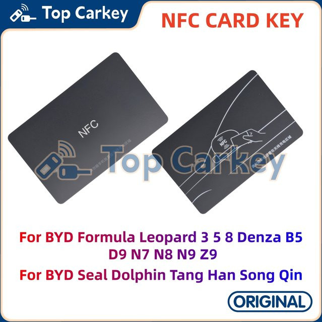 TopCarkey OEM NFC Autoschlüssel in Schwarz für BYD Modelle wie Seal, Dolphin, Tang, Han, Song, Qin, Leopard und Denza - Bild 1