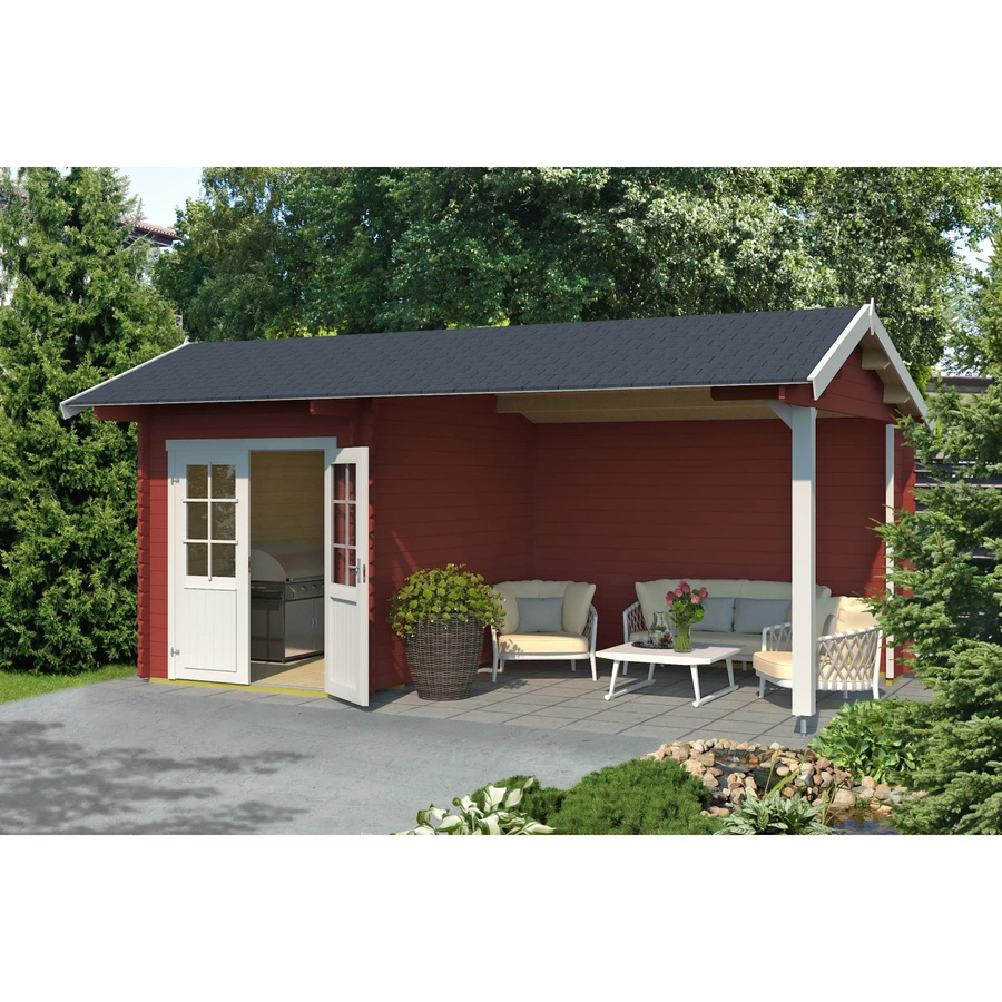 Lasita Gartenhaus Kenzo aus Fichtenholz mit Satteldach in Schwedenrot, B/H/T: 580 x 273,6 x 389,3 cm - Bild 2