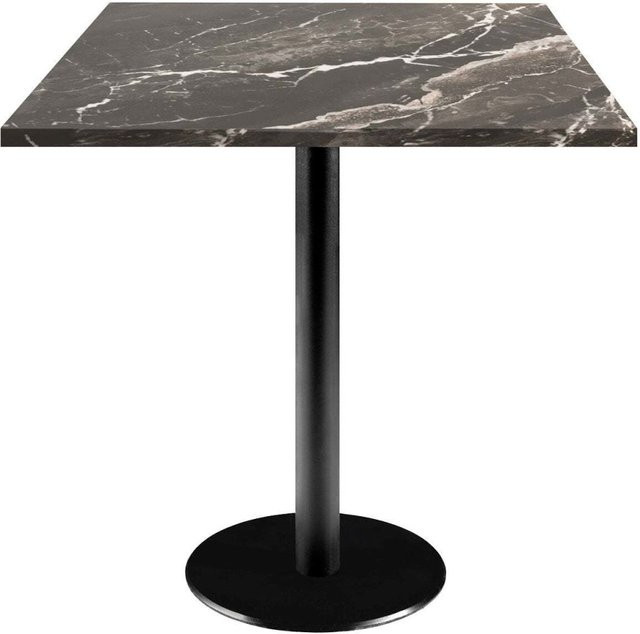 RestooTab Tisch Rome quadratisch in Schwarz mit Stein-Dekor, B/T/H: 70 x 70 x 75 cm - Bild 1