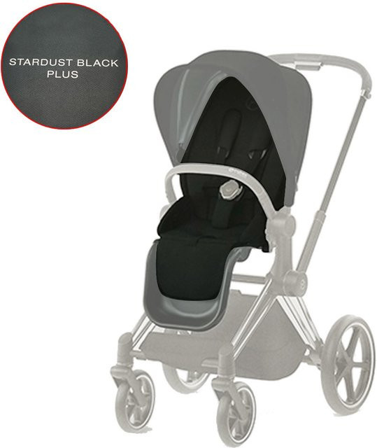 Cybex Sitzbezug für Priam 4 und E-Priam 4 in Stardust Schwarz inklusive Gurtpolster und Matratze - Bild 1