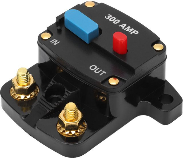 CosyHome Auto-Audio-Leistungsschalter mit manuellem Reset und Sicherung als Inline-Wechselrichter-Halter für Auto-Audio-Stereoanlagen und Boote, Schwarz - Bild 1