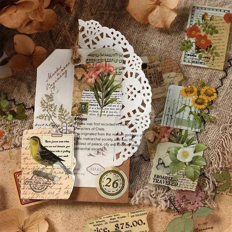 20 Blatt Vintage PET Aufkleber Set mit Schmetterlingen und Blumen für Scrapbooking und DIY Tagebuch in Multicolour von Love Home Garden - Bild 1