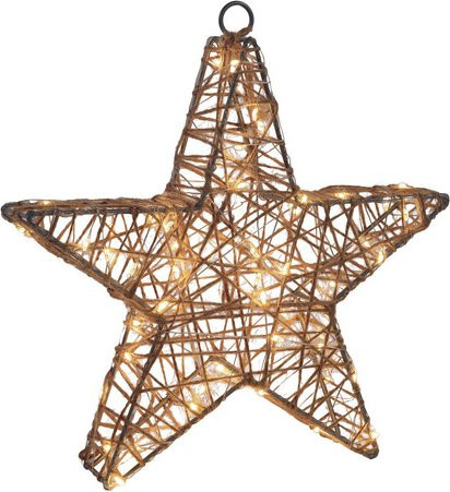 Näve LED Weihnachtsstern aus Metall im Landhaus Stil, Farbe: Natur/Beige, B x H: 25 x 25 cm - Bild 1
