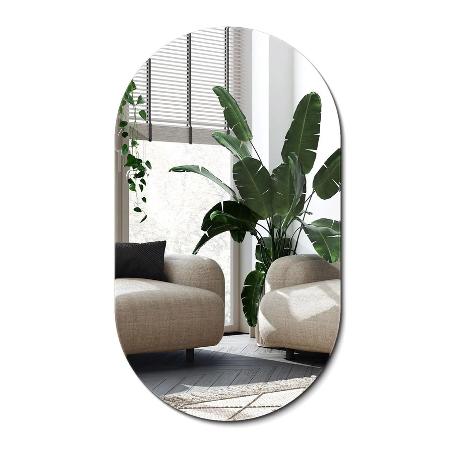 Wallfluent Oval Spiegel Modern Rahmenlos B: 52 cm, H: 90 cm - Bild 2