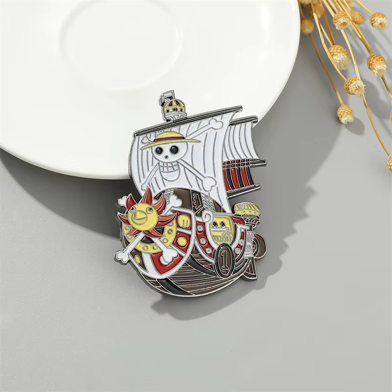 Bandai Brosche Piratenschiff, Metall, Emaille, Unisex - Bild 3