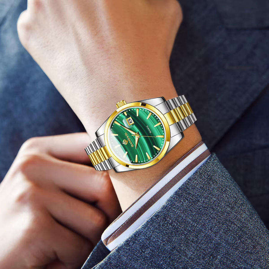 BANGWEI Armbanduhr, Quarz, Edelstahl, Schwarz, Herren - Bild 6