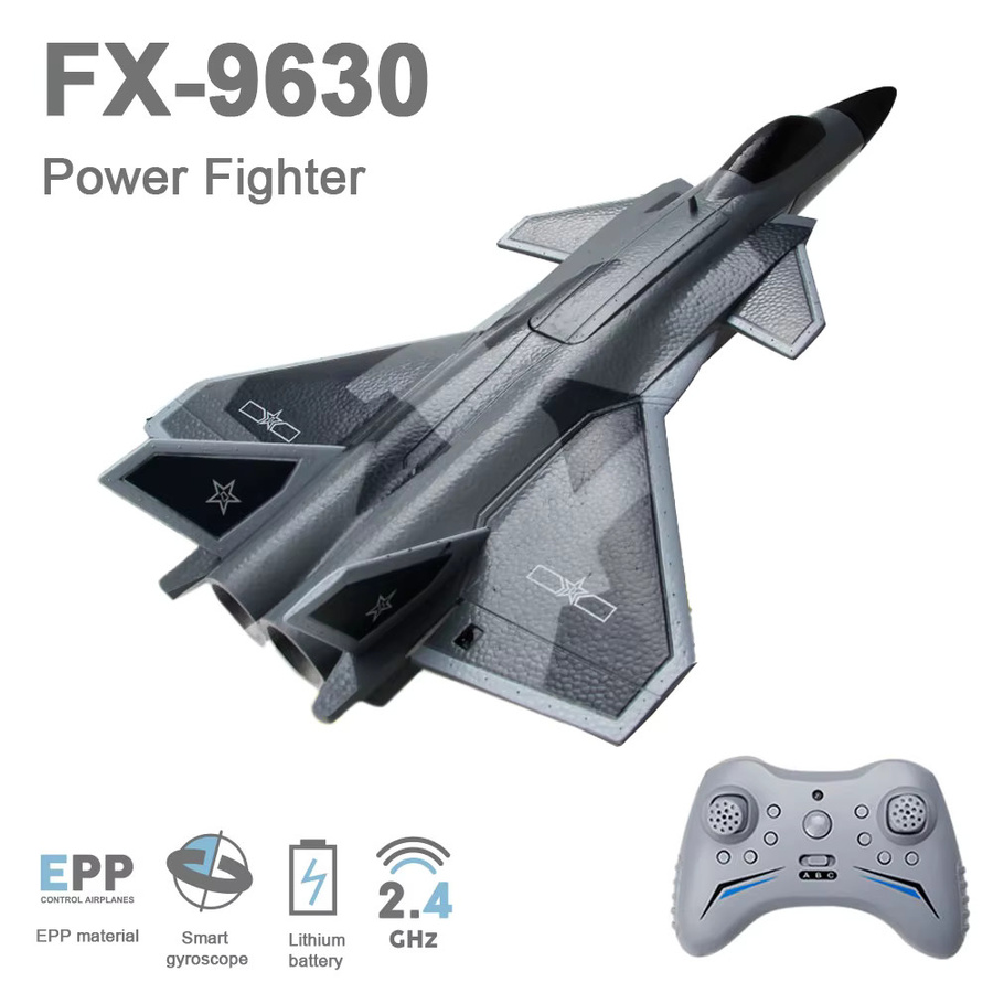 JIKEFUN J20 RC Flugzeug, Power Fighter, Fernbedienung Flugzeug, mit Weichgummi Kopf - Bild 1