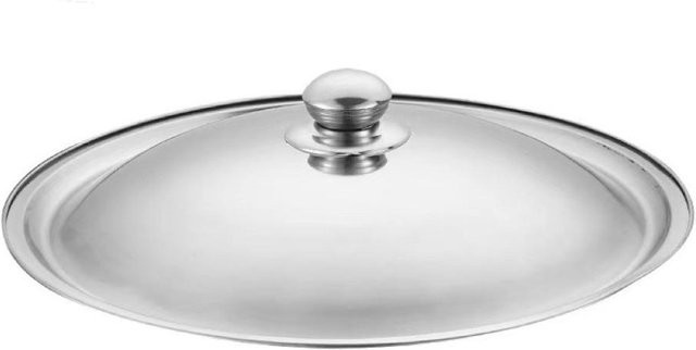 Universeller Pfannendeckel aus Glas und Edelstahl von Meiling, Durchmesser: 22 cm, Farbe: Silber - Bild 1