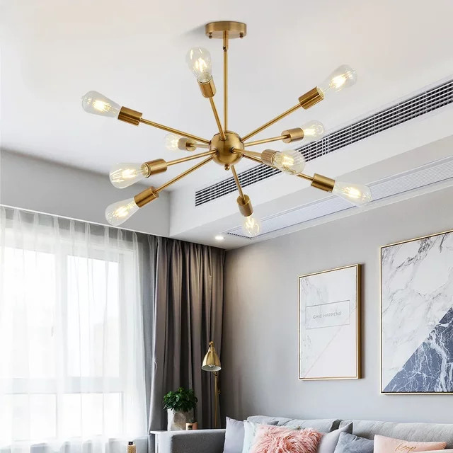 YongYing Lumin LED Pendelleuchte in Gold, minimalistische Deckenleuchte für Schlafzimmer und Wohnzimmer - Bild 1