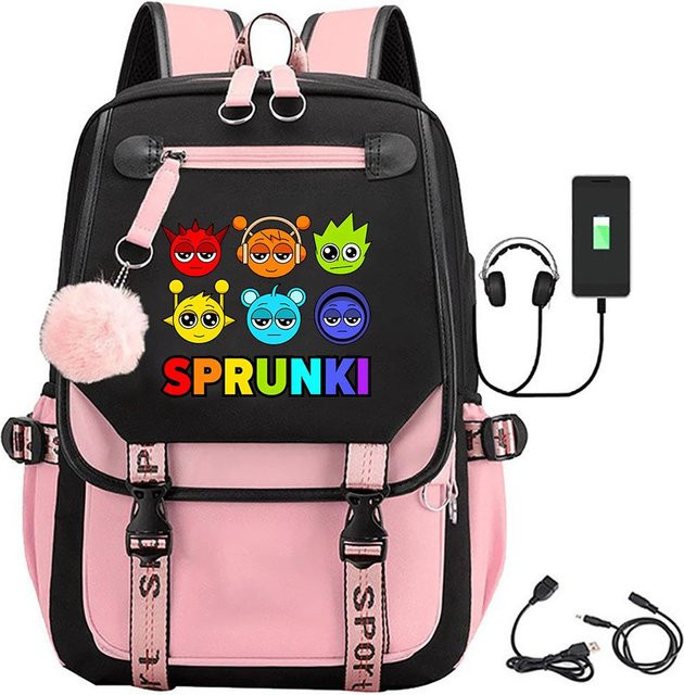 3-teiliges Schulrucksack-Set in Pink aus Oxford-Stoff mit Schultasche und Federmäppchen - Bild 1