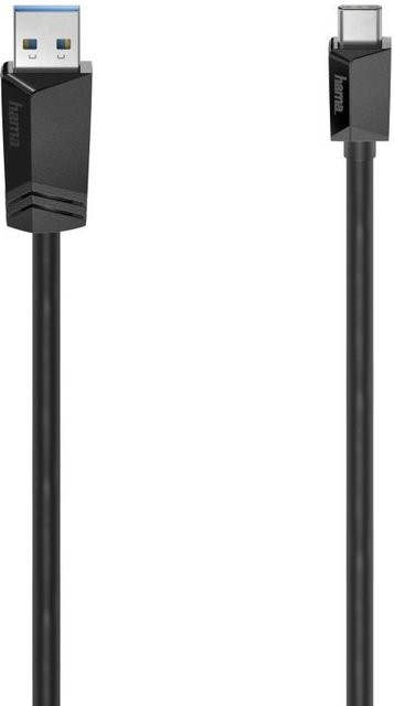 Hama USB-C auf USB-A Kabel, USB 3.2 Gen1, 5 Gbit/s, Schwarz, 0,25 m - Bild 1