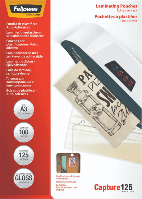 Fellowes Laminierfolien DIN A3 transparent matt 100er-Pack - Bild 3