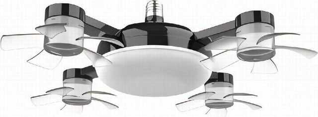 Shiyunjianshe 2 in 1 Deckenventilator mit Deckenleuchte und Fernbedienung, dimmbar, Weiß oder Schwarz - Bild 1