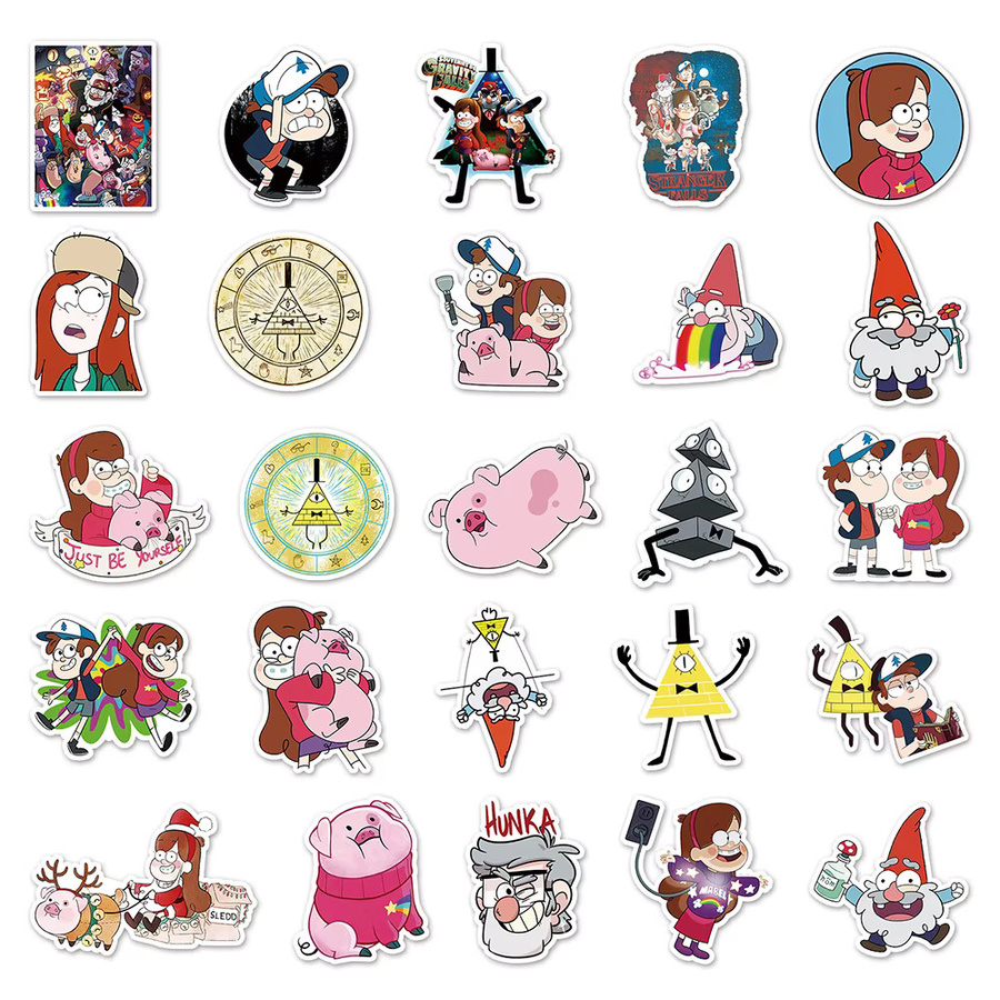 Disney Gravity Falls Cartoon Aufkleber Set in Multicolour für Laptop, Notebook und Skateboard - Bild 3