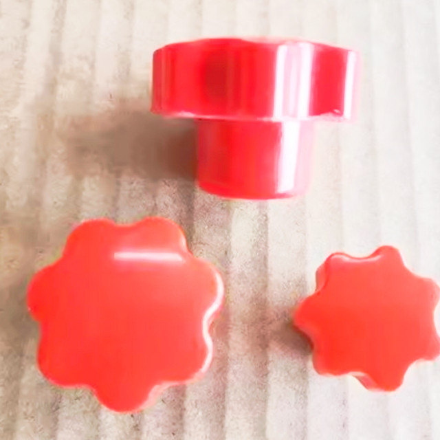 5er Set WHOOPEE Sterngriff Knöpfe in Rot mit Gummi Kopf für M4 M5 M6 M8 M10 M12 M16 Schrauben und Muttern - Bild 1