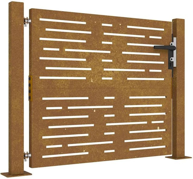 vidaXL Gartentor aus Cortenstahl in Rost-Optik mit quadratischem Design, Breite: 105 cm, Höhe: 110 cm - Bild 1