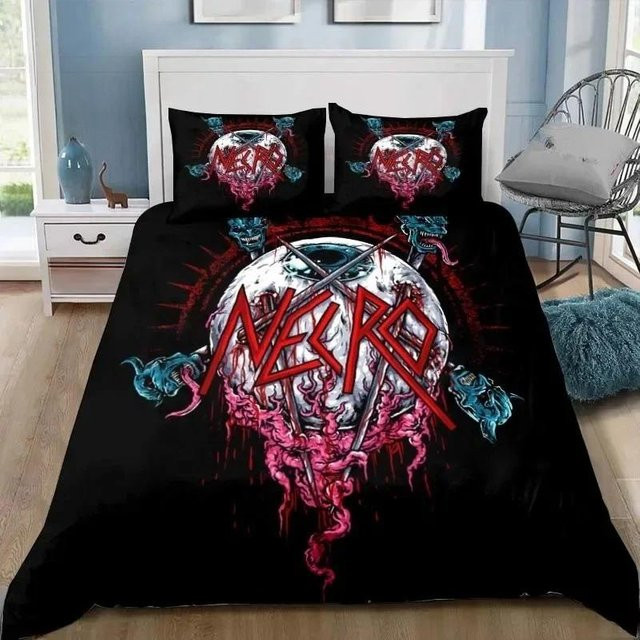 Slayer Heavy Metal Band Bettwäsche-Set mit Kissenbezügen für Schlafzimmer Dekoration, Breite: 100 cm, Höhe: 135 cm - Bild 1