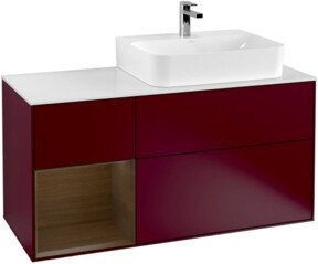 V&B Finion Waschtischunterschrank mit Abdeckplatte, Farbe Walnut Veneer, B/T/H: 120 x 50,1 x 50,1 cm - Bild 1