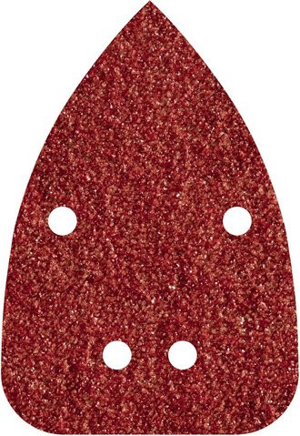 Wolfcraft Schleifblatt für Multischleifer, Körnung: k120, Korund, Farbe: rot, geeignet für Holz und Metall - Bild 1
