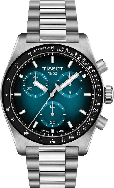 Tissot Chronograph, Quarz, Edelstahl, 40 mm, Herren, Blau, 10 ATM - Bild 1