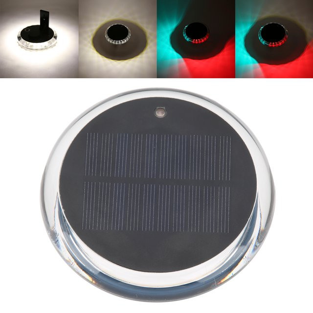 ESTINK Solarbetriebenes Outdoor-Navigationslicht mit 6 Modi, IP67 wasserdicht, RGB Multicolour, Schwarz mit Fernbedienung für Boote und Garten - Bild 1