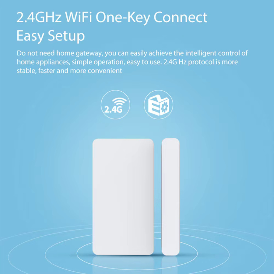 Elivco Tuya Smart WiFi Türsensor in Weiß zur Offen/Geschlossen Erkennung von Türen und Fenstern mit App-Benachrichtigung und Alarm, kompatibel mit Alexa und Google Home - Bild 3