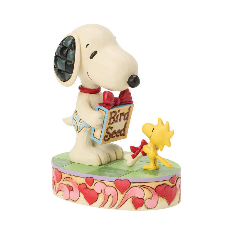 Jim Shore Snoopy und Woodstock Figur aus Kunstharz in Weiß, Dekoration mit floralem Design, H x B x T: 13,4 x 10,9 x 7,4 cm - Bild 2