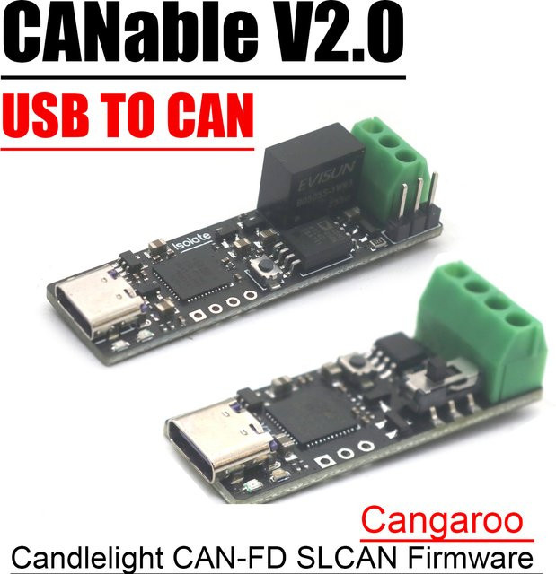 CANable 2.0 USB-C zu CAN-Bus Protokoll Analyse Konverter mit CAN-FD Unterstützung und SLCAN Firmware - Bild 1
