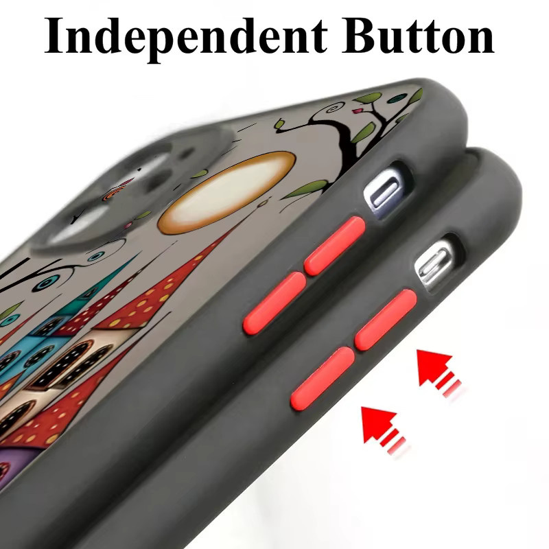 Kunstgemalte Waldhaus-Telefonhülle für iPhone 11 bis iPhone 17 Pro Max mit matter klarer Rückseite in Multicolour - Bild 6