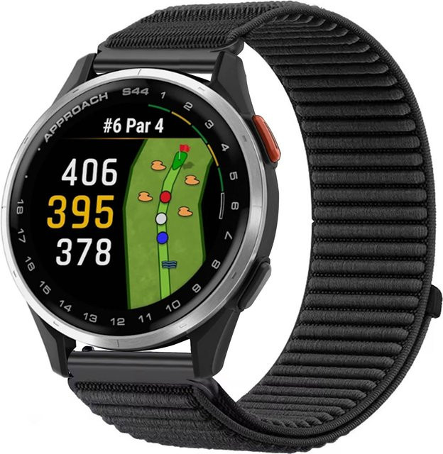 DAINU Uhrenarmband Garmin Approach S44, Nylon, Schwarz - Bild 1