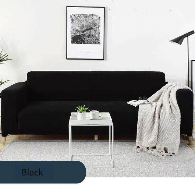 Yiran Furniture Elastischer Sofabezug in Schwarz, Modernes Design aus Polyester-Baumwoll-Elasthan-Mix für 1-Sitzer, Breite: 90-140 cm - Bild 1