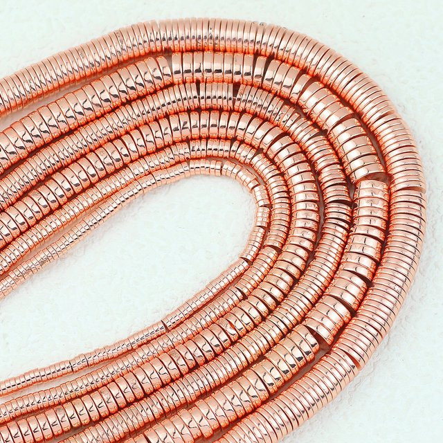 Hämatit Naturstein Spacer Perlen, Roségold, Unisex - Bild 1