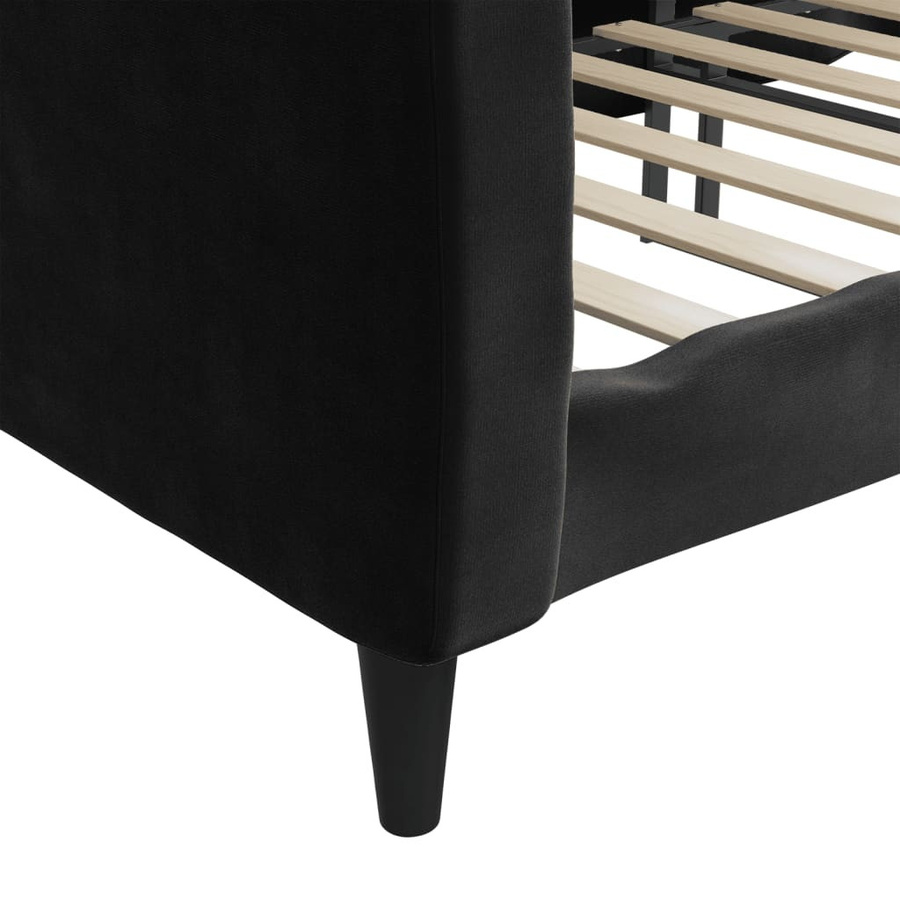 vidaXL Schlafsofa mit Schlaffunktion in Schwarz mit Samtbezug und Armlehnen B/T/H: 100 x 200 cm - Bild 4